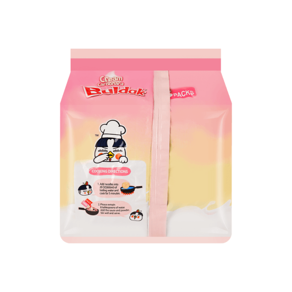 Buldak Cream Carbonara Stir-Fried Ramen – Hot Chicken Flavour, 5 Packs × 140g 【Trending on TikTok】 - Image 4