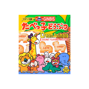 GINBIS Animal Biscuits Coconut Flavor 50g