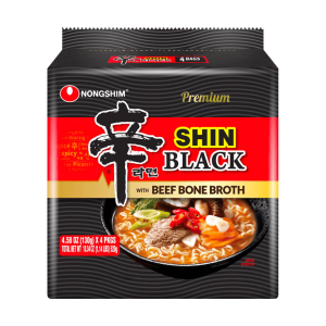 Shin Black Ramen – Premium Beef Broth Instant Noodles, 4 Packs, 520g