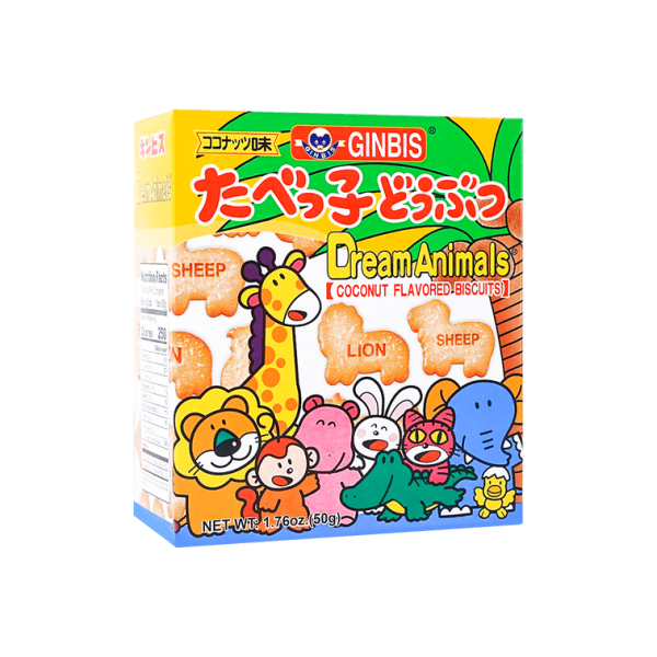 GINBIS Animal Biscuits Coconut Flavor 50g - Image 2