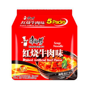 Braised Beef Flavour Instant Noodles – 5 Packs × 106g