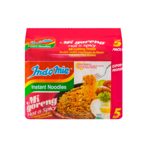 Indonesian Mi Goreng Instant Stir-Fry Noodles – Hot & Spicy Flavour, 5 Packs, 400g