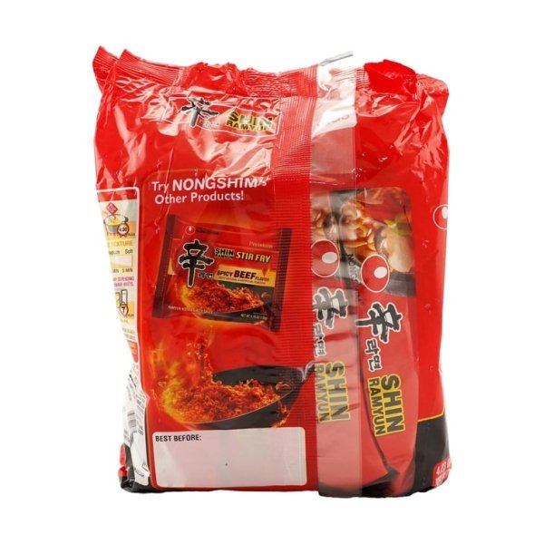 Korean Shin Ramen – Spicy Instant Noodle Soup, 4 Packs × 119g - Image 2