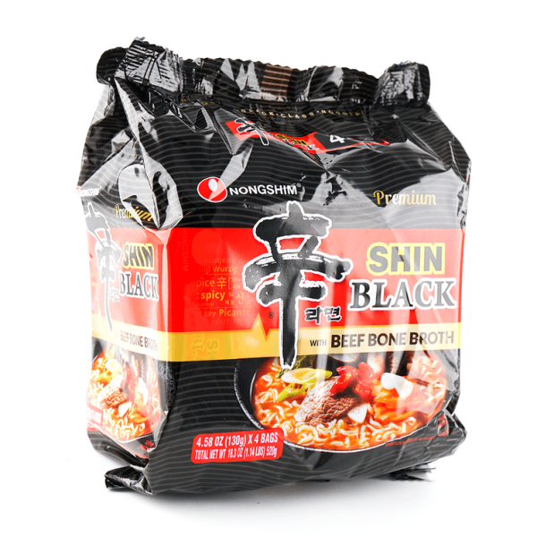 Shin Black Ramen – Premium Beef Broth Instant Noodles, 4 Packs, 520g - Image 4