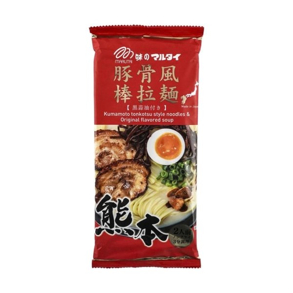 Kumamoto Tonkotsu Ramen – Japanese Black Garlic Oil Flavour, 2 Servings, 186g