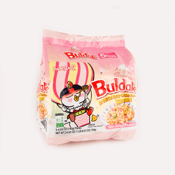 Buldak Cream Carbonara Stir-Fried Ramen – Hot Chicken Flavour, 5 Packs × 140g 【Trending on TikTok】 - Image 2